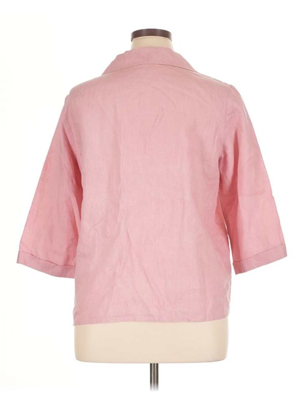 Grae Cove Women's Hollister Pink Linen Button-Down Shirt 3/4 Sleeve - Size XL - Picture 8 of 12